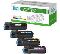 InkJello Compatible Toner Cartridge Replacement for Dell 2130cn 2135cn (Black/Cyan/Magenta/Yellow, 4-Pack)