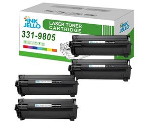 InkJello Compatible Toner Cartridge Replacement for Dell B2360d B2360dn B3460dn B3465dnf (Black, 4-Pack)