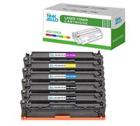 InkJello Compatible Toner Cartridge Replacement for HP LaserJet Pro CM1415fn CM1415fnw CP1525n CP1525nw CE320A CE321A CE322A CE323A (Black/Cyan/Yellow/Magenta, 5-Pack)
