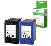 Inkjello HP21XL / 22XL Compatible Ink Cartridge For HP Deskjet 2149 2180 3747 3900 3910 3915 3918 3920 3930 3930v 3938 3940 3940v D1311 D1320 D1330 D1341 D1360 D1368 D1400 (Black/Tri-Color, 2-Pack)