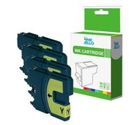 InkJello Ink Cartridge For Printer, Compatible With Brother DCP-373CW DCP-375CW DCP-377CW MFC-250C MFC-255CW MFC-290C MFC-295CN MFC-297C LC980Y (Yellow, 4-Pack)