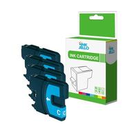 InkJello Ink Cartridge For Printer, Compatible With Brother MFC-6890CW MFC-6890CDW MFC-6890CN MFC-790CW MFC-795CW MFC-990CW MFC-J615W LC980C (Cyan, 4-Pack)