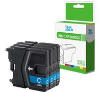 InkJello Ink Cartridge For Printer, Compatible With Brother MFC-J220 J265W J410 DCP-J125 J315W J415W J515W LC985C (Cyan, 4-Pack)