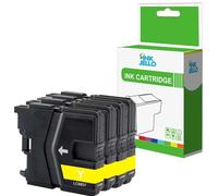 InkJello Ink Cartridge For Printer, Compatible With Brother MFC-J220 J265W J410 DCP-J125 J315W J415W J515W LC985Y (Yellow, 4-Pack)