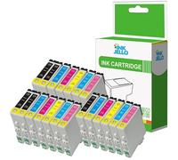 Inkjello Ink Cartridge For Printer, Compatible with Epson Stylus Photo R200 R220 R300 R300M R320 R330 R340 R350 RX300 RX320 RX500 RX600 RX620 RX640 B,C,M,Y,LC,LM (20 Pack)