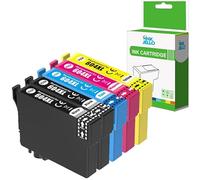 Inkjello Ink Cartridge for Printer, Compatible with Epson XP-2200 XP-2205 XP-3200 XP-3205 XP-4200 XP-4205 Workforce WF-2910DWF WF-2930DWF WF-2935DWF Black Cyan Magenta Yellow 604XL (5-Pack)