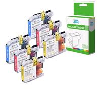Inkjello Ink Cartridge Replacement for LC125XL Brother DCP-J4110DW MFC-J4410DW MFC-J4510DW MFC-J4610DW MFC-J4710DW. Cyan, Magenta,Yellow (6 pack)
