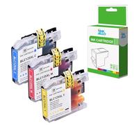 Inkjello Ink Cartridge Replacement for LC125XL Brother DCP-J4110DW MFC-J4410DW MFC-J4510DW MFC-J4610DW MFC-J4710DW. Cyan, Magenta,Yellow (3 pack)
