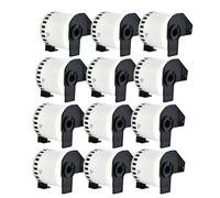 Inkjello Label Roll Replacement For Brother DK22205 Compatible With Brother QL-1050 QL-1060N QL-1100 QL500 QL-500A QL-560 QL-570VM QL-600 QL-650TD QL-710W QL-550 QL-570 QL-580N 62mm x 30.48m (12-Pack)