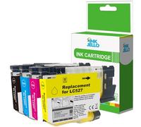 Inkjello LC527 Ink Cartridge Replacement For Brother LC-527 Fits For Brother Brother MFC-J4350DW MFC-J4550DW MFC-J6760DW MFC-J6960DW Black, Cyan, Magenta, Yellow (4-Pack)