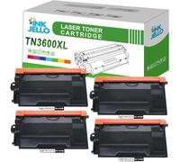 Inkjello TN3600XL Compatible Toner Cartridge for Brother DCP-L5510DW HL-L5210DN HL-L5210DW HL-L5215DN HL-L6210DW HL-L6410DN HL-L6415DN MFC-L5710DN MFC-L5710DW MFC-L5715DN MFC-L6710DW Black (4 Pack)