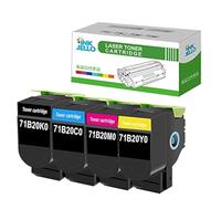 InkJello Toner Cartridge For Printer, Compatibile with Lexmark CS317dn CS417dn CS517de CX317dn CX417de CX517de CX317 (Black/Cyan/Magenta/Yellow, 4-Pack)