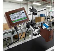 Inkjet Coding Machine, 4.3-Inch Touchscreen Coder, 360° Rotating Printhead, Fast Dry Ink for Date, Barcode, QR Code, Batch Number, Label, Picture Printing