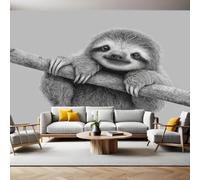 Inkjet Style Wall Murals for Living Room Baby Sloth Hanging on a Branch 3D Print Photo Wallpaper Luxury Design Modern Non-Woven Wall Mural Sofa TV Kids Bedroom Decoration 200 x 140cm