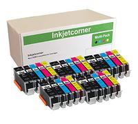 Inkjetcorner Compatible Ink Cartridges w/ New Chips for Pgi-250xl Bk Cli-251xl Bk C M Y Canon Pixma Ip7220 Mg5420 Mg5422 Mg5520 Mx722 Mx922 Mg5520 Mg5620 Mg6620 Mg6420 by Inkjetcorner