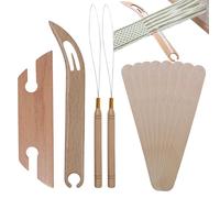 Inkle Weaving Shuttle Kit - Thread Stick Tool, Belt Loomm Frame | Wooden Crafting Supply, Handweaving Pattern Accessory, Beginner Textile Wood Yarn Gift, Diyy Fabric for Strap Making Set