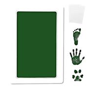 Inkless Large Clean Touch Ink Pad Kit for Baby Footprint, Handprint & Pet Paw Print - No Ink Mess, Clear Print, Smudge Resistant, Long Lasting, Baby Safe, Includes 2 Cardstock(Clean-Touch - Green)