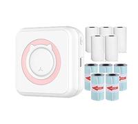 Inkless Notes Printer Mini C15 Pocket Thermal Printer, Pocket Printer For Memo, Diy, Photo And More, Bluetooth Wireless Smart Printer for Android Or Ios App (Pink)
