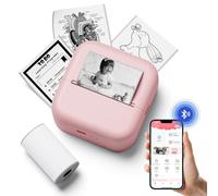 Inkless Sticker Printer, Print Pods Mini Printer Compatible with Phone & Tablet, Mini Sticker Printer with Stickers, M02L Portable Thermal Printer for Study Notes, Print Pictures & Photos, Journals
