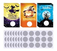 INKNOTE 120 PCS Halloween Scratch Off Cards 3 Styles Halloween DIY Scratch Blank Gift Certificates for Business, for Hair Beauty Makeup Salon Spa Restaurant, DIY Coupon Cards Halloween Party
