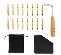 INKNOTE 16pcs Gold Tuning Pin with L-shape Wrench Gooseneck Hammer Lever and Dust-free Cloth Widely for Lyre Harp Zithers Harpsichord Dulcimer and Other Primitive Stringed Instruments