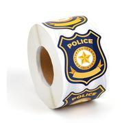 INKNOTE 600Pcs Police Badge Stickers for Kids Self Adhesive Name Tag Blue