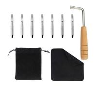 INKNOTE 7 PCS Tuning Pin with L-shape Wrench Gooseneck Hammer Lever and Dust Free Cloth Widely for Lyre Harp Zithers Harpsichord Dulcimer and Other Primitive Stringed Instruments