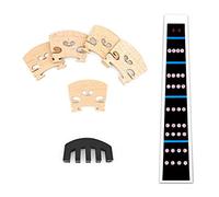 INKNOTE 8 PCS Violin Beginner Set - 4/4 Violin Notes Stickers, 5 pcs Maple 4/4 Full Size Violin Bridges, Violin Rubber Mute, with dust-free cloth, Ideal for anyone wanting to learn to play the violin