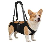 INKNOTE Dog Lift Harness with Pocket Full Body Dog Harness with Adjustable Handle Dog Carrying Sling Pet Legs Support Sling for Senior Dogs Joint Injuries Post Surgery Recovery Hiking,Black,L