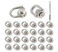 INKNOTE Rivets D Ring Stud Screw Ball Post Head Buttons Stud Screw, Metal Ring with Hole Punch DIY Backpack Purse Craft, Silver, 10 mm