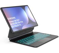 inkolelo Case with Keyboard for Samsung Galaxy Tab S10+/S9 FE+/S9+/S8+ Plus/S7+ Plus/S7 FE 12.4 inch,7 Colors Backlit &Floating Cantilever Magnetic Stand Multi,Touch Trackpad Backlit S Pen Holder