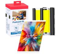 INKONSJOY Compatible with Canon Selphy Series Ink and Paper, KP-108IN 2 Color Ink Cassette and 72 Sheets 4 x 6 Paper Glossy for Selphy CP1500 CP1300 CP1200 CP1000 CP910