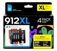 iNKPAD 912XL Ink Cartridges Compatible with HP 912 912XL Ink Cartridges Multipack for HP OfficeJet 8010 8012 8014 8015 8017 OfficeJet Pro 8020 8024 8023 8025 (4-Pack, Black Cyan Magenta Yellow)