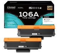 iNKPAD W1106A 106A Toner Compatible with HP W1106A 106A Black for Laser MFP 135wg 107w 107a 107r MFP 137fwg 137fnw 135w 135a 135r Printer Cartridge (Black, Pack of 2)
