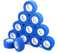 Inksafe Blue Self Adherent Cohesive Bandages 2.5cm x 4.5m Box of 12 - Uses Include Vet Wrap, Tape for Wrist and Ankle Sprains, Finger and Thumb Tape,
