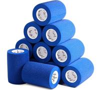 Inksafe Blue Self Adherent Cohesive Bandages 7.5cm x 4.5m Box of 12 - Uses Include Vet Wrap, Tape for Human Wrist and Ankle Sprains and Sports Injuries