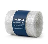 Inkspire Bubble Wrap Roll 300mm x 20m - Lightweight & Durable Air Bubbles Protective Packaging Essential for Moving House, Parcel Shipping, Storage Boxes & Fragile Item Packing