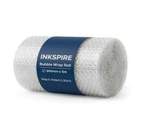 Inkspire Bubble Wrap Roll 300mm x 5m - Lightweight & Durable Air Bubbles Protective Packaging Essential for Moving House, Parcel Shipping, Storage Boxes & Fragile Item Packing