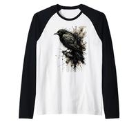 Inkstorm Crow Silence Before the Caw Raglan Baseball Tee