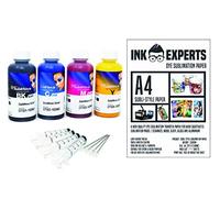 InkTec Sublinova Smart DTI Dye Sublimation Inks and Ink Experts Style Paper (100 Sheets) Bundle Inc. Syringes