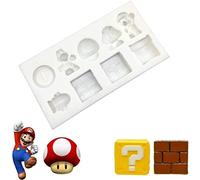 INKU 9-Cavity Super Mario Fondant Molds Silicone Candy Mold, Baking Cake Decorating Mold Tools For Cupcake Chocolate, Ice Cube & Clay
