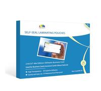 INKUWAY 50sheets Self Seal Laminting Pouches 2.6x3.9 Business Card Size Adhesive Sealing 66x100mm for Name Medicare Insurance Cards No Need Lamintor Machine Permanent 10mil Thickness