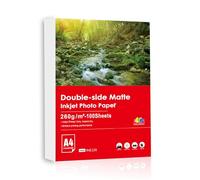 Inkuway A4 Thick Double Sides Matte Premium Inkjet Photo Paper -260Gsm 100sheets Inkjet Paper for Professional Photo Prints,Inkjet Printable