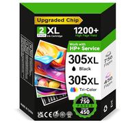INKWELLZ 305XL BK/CMY- 750/450+ Pages, Replacement for Original HP 305 Ink Cartridges Black and Colour, for HP DeskJet 2810e 2820e 2700 2710e 2720e 2722e Plus 4100 4120 Envy 6000 6020e 6032e