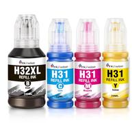 INKXWISE 32XL 31 Ink Bottles Replacement for Hp 32XL Black Ink Bottle and Hp 31 Ink Bottle Set Compatible with Hp Smart Tank 7602 6001 5000 7301 7600 5101 7001 Smart Tank Plus 651 551 455 457 Printers