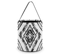 Inky Black Lines Candy Bucket, Reusable Halloween Trick Or Treat Bags with Handle, Portable Candy Bag for Christmas, Party & Holiday Gift