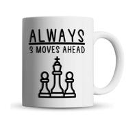 Inky Penguin - Always 3 Steps Ahead - Chess Player Gift Mug, Ceramic, 11fl. oz.
