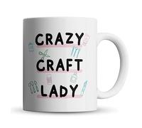 Inky Penguin - Crazy Craft Lady- Funny, Crafting Gift Mug for Her, Ceramic, 11fl. oz.