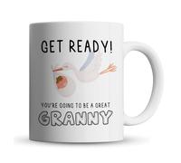 Inky Penguin - Going to Be A Great Granny - New Baby Announcement, Gran Gift Mug, Ceramic, 11fl. oz.