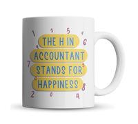Inky Penguin - H in Accountant Stands for Happiness - Funny Accounting Gift Mug, Ceramic, 11fl. oz.